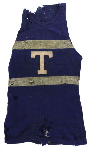 1920s circa T #3 Wool Basketball Jersey & Striped Stirrups