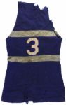 1920's circa T #3 Wool Basketball Jersey & Striped Stirrups