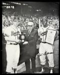1959 Hank Aaron Eddie Mathews Milwaukee Braves w/ Aaron Signature (JSA)