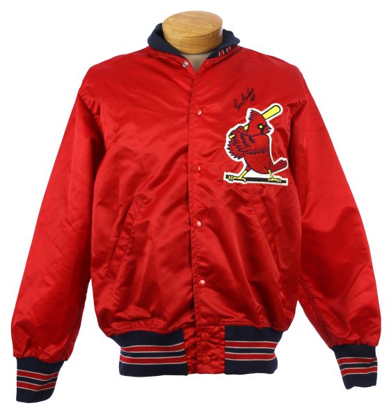 1987 Tom Lawless St. Louis Cardinals Signed Game Worn Satin Jacket (MEARS LOA/JSA)