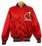 1987 Tom Lawless St. Louis Cardinals Signed Game Worn Satin Jacket (MEARS LOA/JSA)
