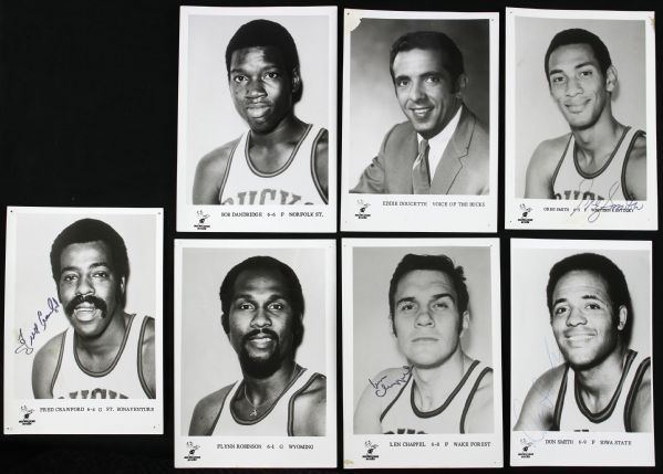 1969-70 Milwaukee Bucks 5" x 7" B/W Photo Collection - Lot of 7 w/ 4 Signatures