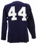 1960's (late) #44 Navy Blue Durene Game Worn Long Sleeve Football Jersey 
