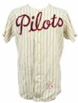 1966 Clinton Pilots Midwest League Game Worn Jersey (MEARS LOA)