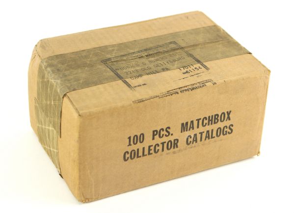 1970s circa Postmarked Unopened Case of 100 Matchbox Collectors Catalogs 
