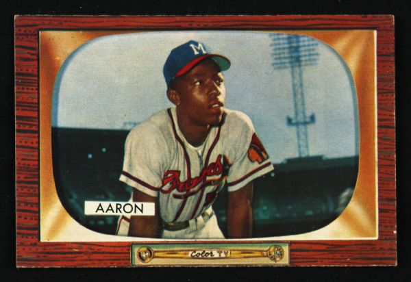 1955 Bowman #179 Hank Aaron Milwaukee Braves Baseball Card