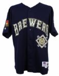 1994 Duffy Dyer Milwaukee Brewers Game Worn Alternate Jersey (MEARS LOA)
