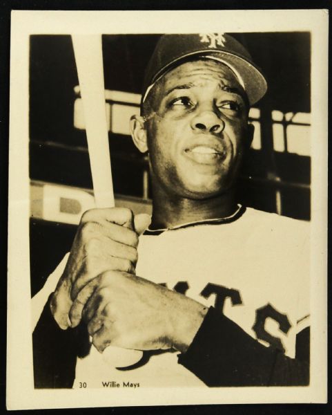 1950s Willie Mays New York Giants 4" x 5" B/W Photo