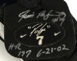2002 (June 21) Ivan Rodriguez Texas Rangers Signed Game Worn Cleats (MEARS LOA/JSA) 197th Career Home Run