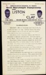 1964 Sonny Liston Cassius Clay 8 1/2" x 14" Title Fight Press Release