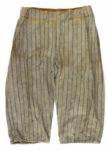 1920's Navy Blue Pinstriped Grey Flannel Game Worn Baseball Uniform w/ Jersey, Pants & Hat
