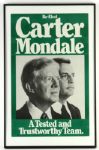 1980 Jimmy Carter Walter Mondale Re-Elect Poster Framed 14" x 22" 