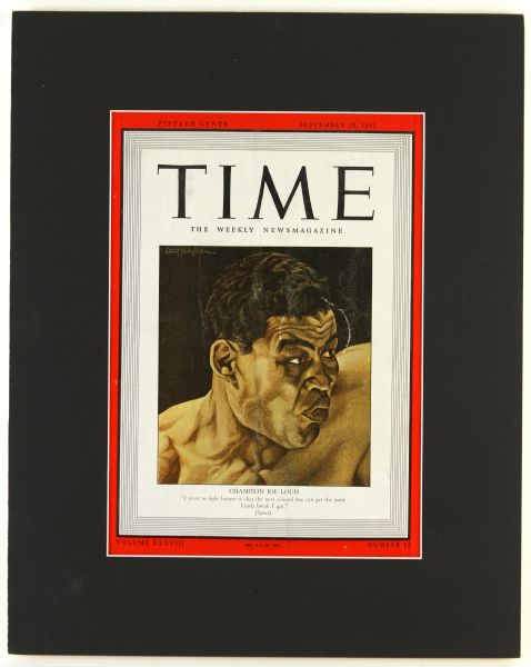 1941 Joe Louis Championship Time Magazine Cover 13" x 16" 