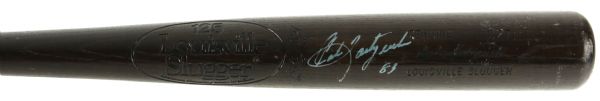 1983 Carl Yastrzemski Boston Red Sox Signed Louisville Slugger Professional Model Game Used Bat (MEARS LOA/JSA)