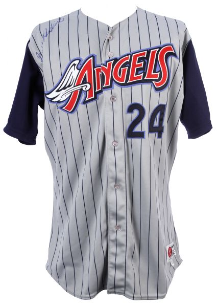 1998 George Hendrick Anaheim Angels Signed Game Worn Road Uniform (MEARS LOA/JSA)