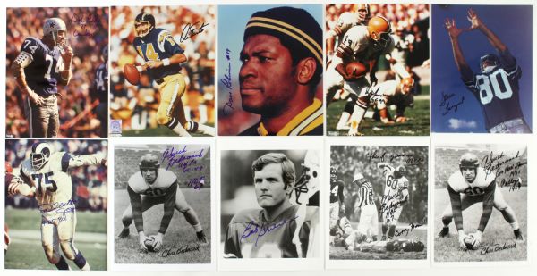 1940s-80s Signed NFL Hall of Fame Photo Collection - Lot of 15 Madden Bednarik Jones Griese (JSA)