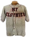 1930s Wolfs My Clothier Game Worn Flannel Baseball Jersey