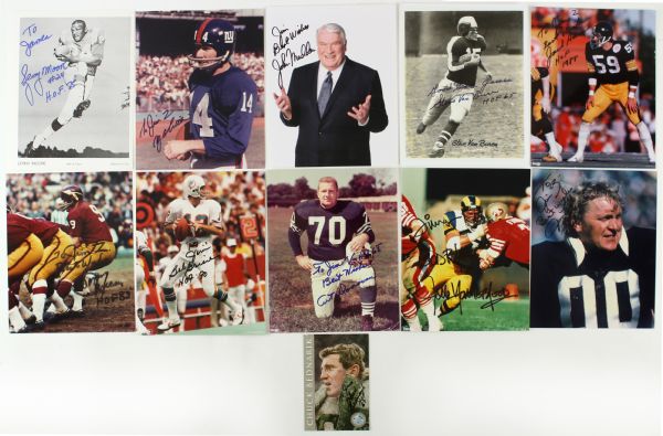 1960s-80s Signed Hall of Fame Photo Trading Card Collection - Lot of 11 Madden Lambert Jurgensen (JSA)