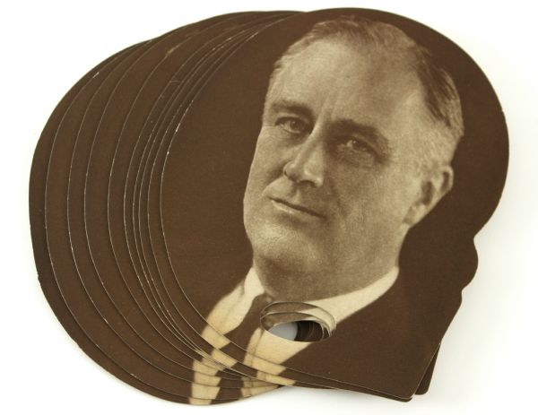 1941-45 Die Cut Frankllin D. Roosevelt Heisterman/Johnson Funeral Directors Fan Collection (Lot of 10)