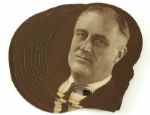 1941-45 Die Cut Frankllin D. Roosevelt Heisterman/Johnson Funeral Directors Fan Collection (Lot of 10)