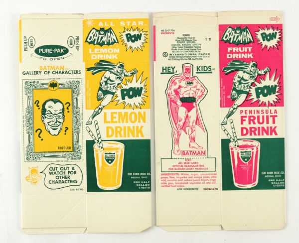 1966-68 Batman Novelty Collection w/ Fruit Drink Boxes Code Card
