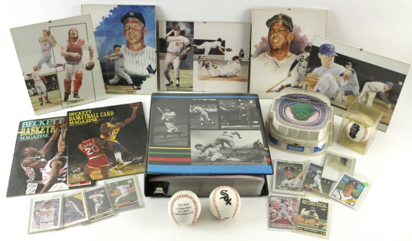 1980s-90s Baseball Football Basketball Trading Card & Memorabilia Collection - Lot of 1350+ w/ Barry Bonds Donruss The Rookies, Ken Griffey Jr. Topps Traded, Pedro Martinez UD Final Edition & More