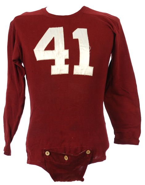 1946-48 circa Wally Dreyer Wisconsin Badgers Game Worn Home Jersey w/ Pants & Stirrups (MEARS LOA)