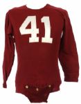 1946-48 circa Wally Dreyer Wisconsin Badgers Game Worn Home Jersey w/ Pants & Stirrups (MEARS LOA)