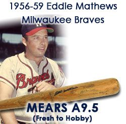 1956-59 Eddie Mathews Milwaukee Braves Signed H&B Louisville Slugger Professional Model Game Bat (MEARS LOA/JSA)