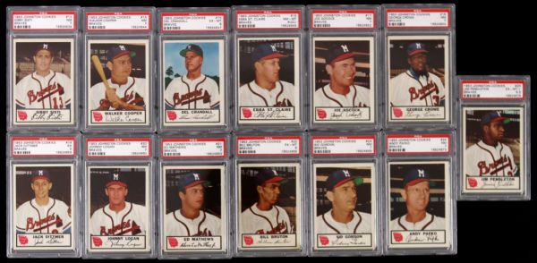 1953 Milwaukee Braves Johnston Cookies Complete Set - All PSA Graded Mathews Spahn (Lot of 25)
