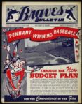 1949 Boston Braves Bulletin 9" x 11 /2" 