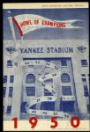 1950 New York Yankees Washington Senators Program and Scorecard (Scored)