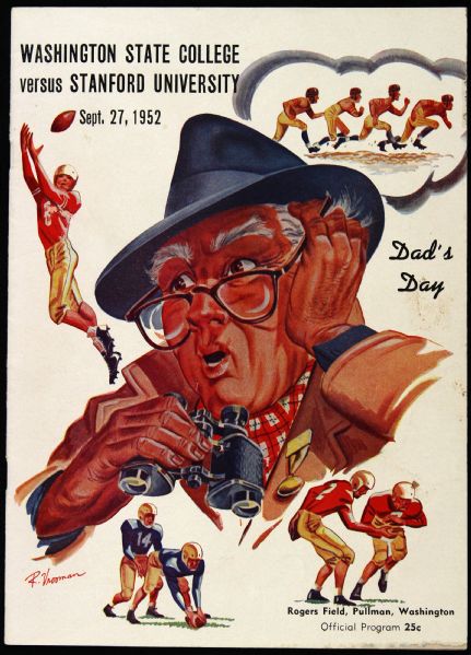 1952 Washington State vs. Stanford Football Program w/ 10 signatures Romney Grove (MEARS LOA)