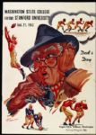 1952 Washington State vs. Stanford Football Program w/ 10 signatures Romney Grove (MEARS LOA)
