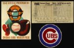 1948-60s Chicago Cubs Program Scorecard and Patch