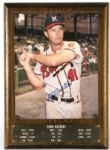 1980s Eddie Mathews Milwaukee Braves Signed 10" x 14" Wall Display (JSA)