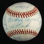 1984-94 circa Hall of Fame & Stars Multi Signed OAL Brown Baseball w/ 21 Signatures Including Hank Aaron, Curt Flood & More (JSA)