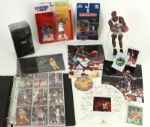 1982-1996 Basketball Memorabilia Collection - Lot of 12 w/ Trading Cards, Autographs & More (JSA)