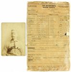 1880's-90's Robert Gamey Westlake Baseball Memorabilia Collection - Lot of 9 w/ Canton Repository Summary Card from Cy Young No Hitter