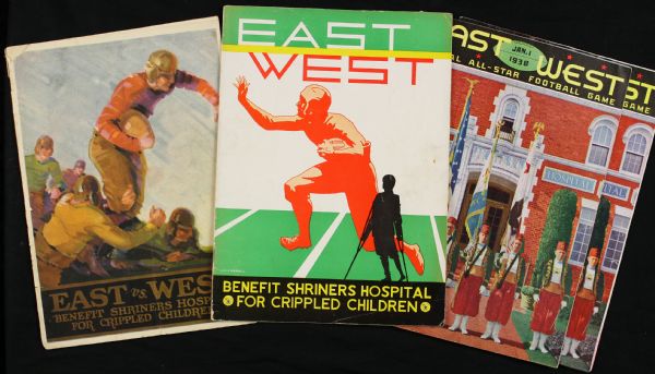 1930-40 East West Shrine Game Football Programs Kezar Stadium San Francisco (Lot of 4)