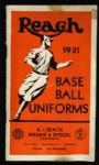 1931 Reach 3 1/2" x 6" Baseball Uniforms Guide w/ Fabric Samples