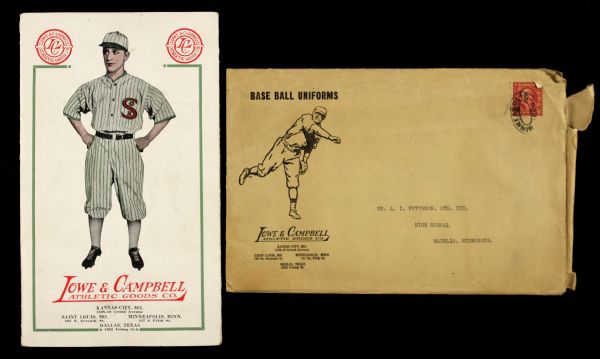 1922 Lowe and Campbell 5 1/2" x 8 3/4" Athletic Goods Company Catalogue w/ Fabric Samples