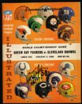 1966 Green Bay Packers Cleveland Browns Championship Program w/ Jim Taylor Signature (JSA)