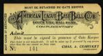 1901-10 Chicago White Sox Charles Comiskey 2 1/8" x 4 1/2" South Side Ball Park Ticket Stub