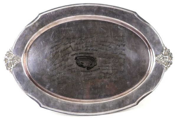 1972 Preacher Roe Dodger Stadium 10th Anniversary Silver Plate (Roe Family LOA)