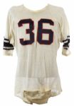 1958-66 circa Durene #36 Game Worn Wilson Football Jersey w/ 6 Button Crotch Piece (MEARS LOA)