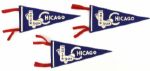 1950s Chicago White Sox 11" Mini Pennant Collection (Lot of 3)