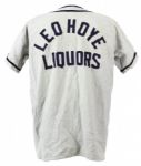 1940's-50's Leo Hoye Liquors Game Worn Flannel Baseball Jersey 