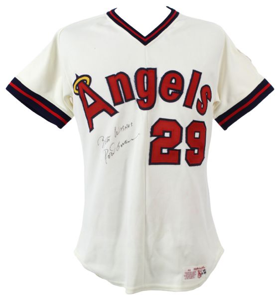 1979-84 Rod Carew California Angels Dual Signed Home Salesman Sample Jersey (MEARS LOA/JSA)