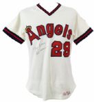 1979-84 Rod Carew California Angels Dual Signed Home Salesman Sample Jersey (MEARS LOA/JSA)